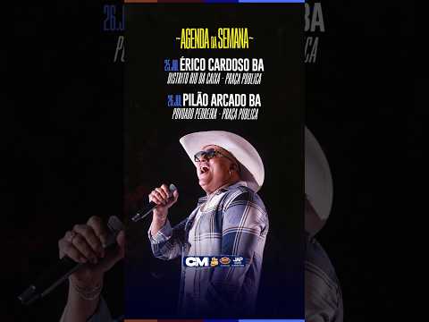 A emoção continua tomando conta da Bahia! Nesta semana, Ceian Muniz sobe ao palco em duas cidades.