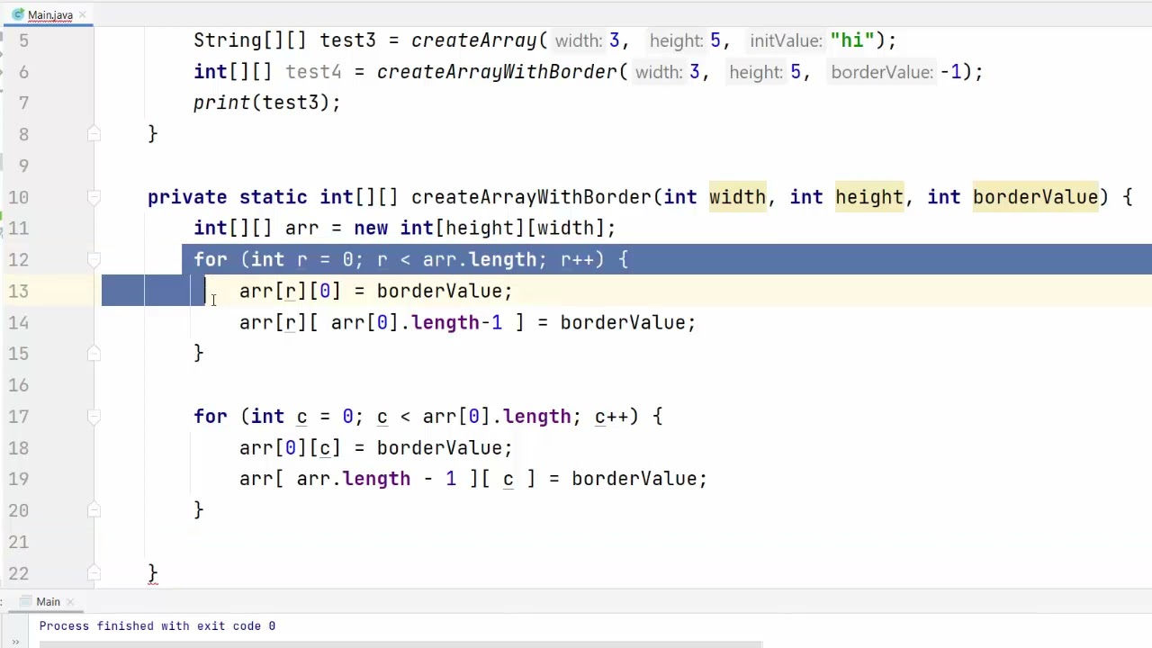 2d array basics practice - solutions