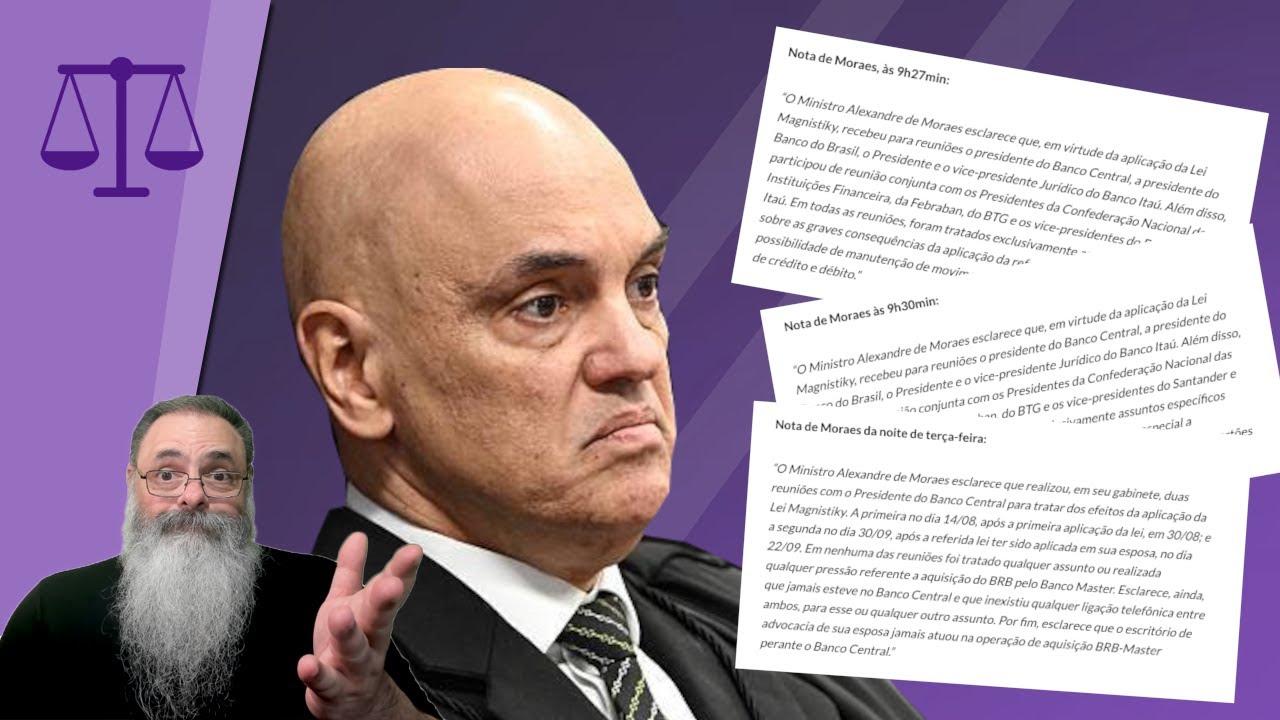 ALEXANDRE de MORAES está NERVOSO: SEQÜÊNCIA de NOTAS tentando EXPLICAR o INEXPLICÁVEL contém ERROS