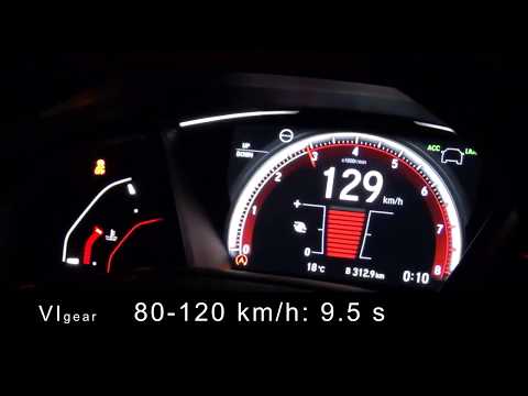 2017 Honda Civic 1.5 VTEC Turbo 182 KM - acceleration 80-120 km/h