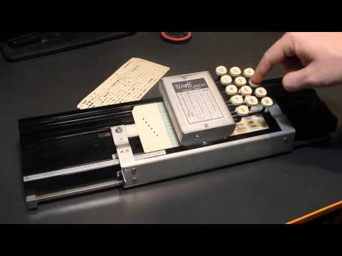 Manual punchcard puncher (Wright punch model 2600) in action