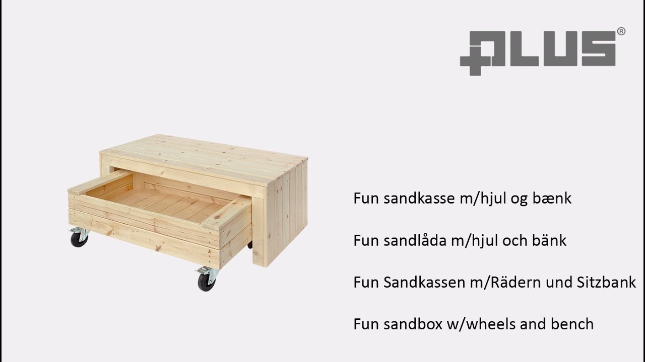 Fun Sandkassen m/Rädern und Sitzbank - 180 cm