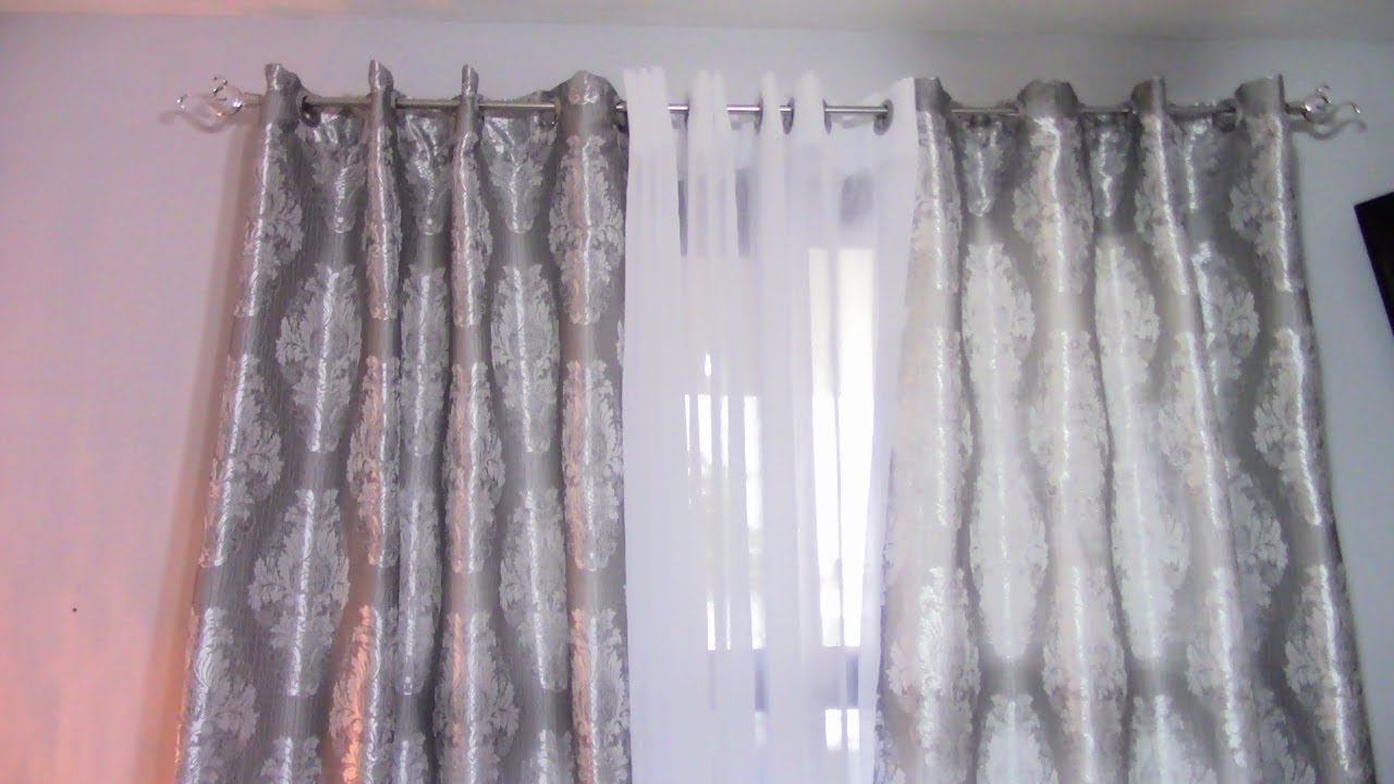cortinas largas dobles con aros metálicos