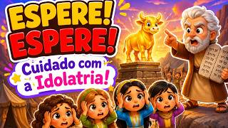🚨ESPERE! | ESPERA EM DEUS | MOISÉS | Desenho animado | Cuidado com a Idolatria! | MONTE SINAI 🏔️