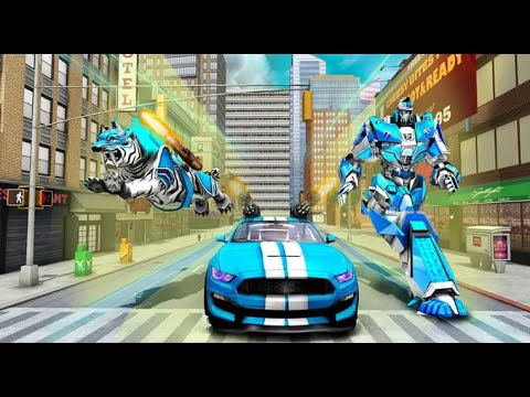 US Police Transform Robot Car White Tiger Game Android Gameplay.