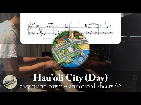 "Hau'oli City (Day)" (from "Pokémon SM") || Easy VGM Piano Sheets! :D