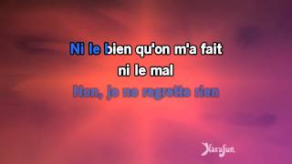 Karaoké Non, je ne regrette rien (Live à la Tour Eiffel) - Johnny Hallyday *