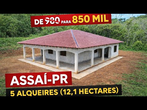 SÍTIO À VENDA EM ASSAÍ – PR | 5 ALQUEIRES | CASA NOVA | RIO E NASCENTE | R$ 850 MIL