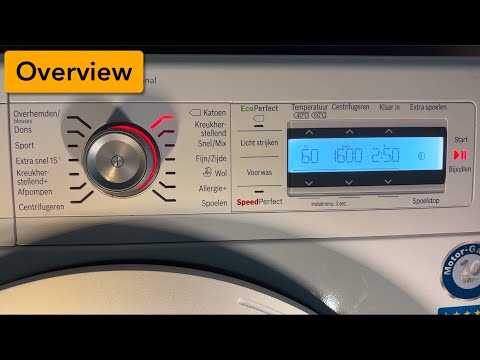 Bosch HomeProfessional WAY32541NL - Overview: All programs and options