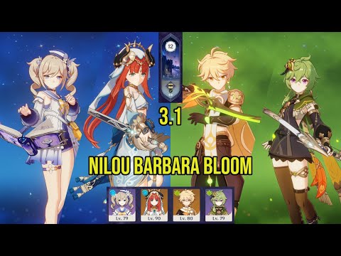 (F2P) C0 NILOU Bountiful Core Bloom (w/ C6 BARBARA) | 3.1 Spiral Abyss Floor 12 | Genshin Impact