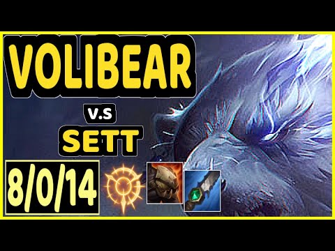 BONO (VOLIBEAR) vs SETT - 8/0/14 KDA JUNGLE GAMEPLAY - KR Ranked GRANDMASTER