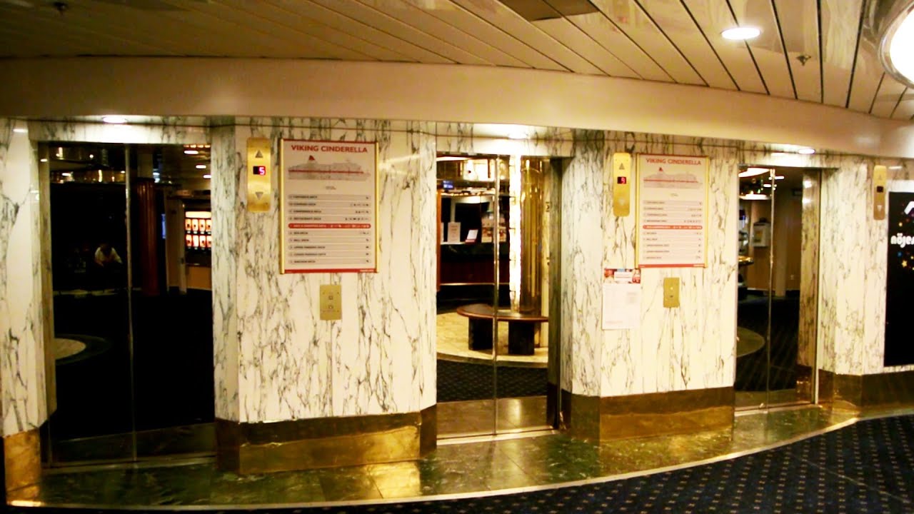 Tour of the amazing 1989 DAN Elevator traction elevators @ Cruiseferry M/S Cinderella (Viking Line)
