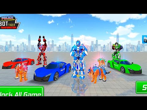 US Police Tiger Robot Sport Car Truck Airplane Transport | Android iOS Gameplay