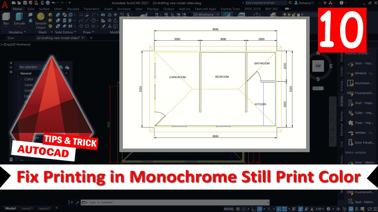 AutoCAD How To Fix Printing In Monochrome Still Prints Color