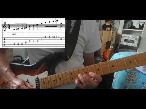 D Locrian Nat6 Extended Arpeggio (Harmonic Minor Mode 2) Lick (with tabs) - DP's Guitar Encyclopedia