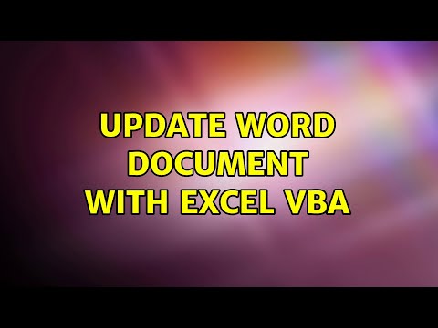 Update Word document with Excel VBA