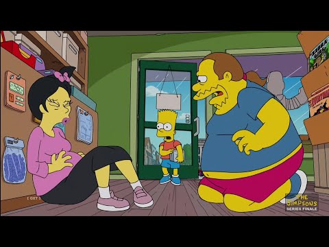 The Simpsons: Comic book guy having a baby.
