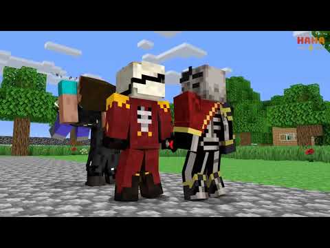 Monster School   Skeleton girl and boy   Funny Minecraft Animation