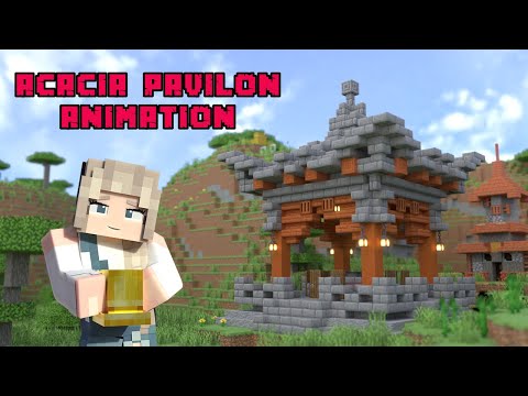 Minecraft Animation | Acacia Pavilon Building #shorts