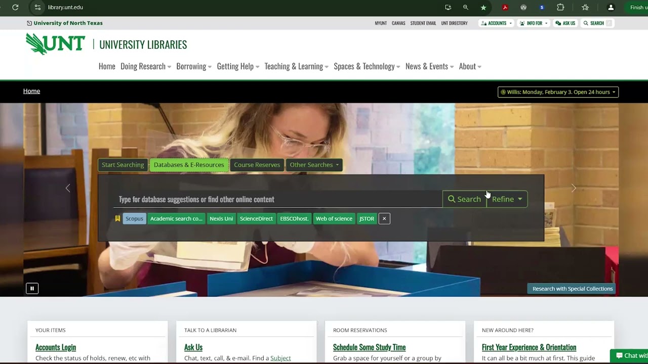 Exploring the UNT Libraries' Website