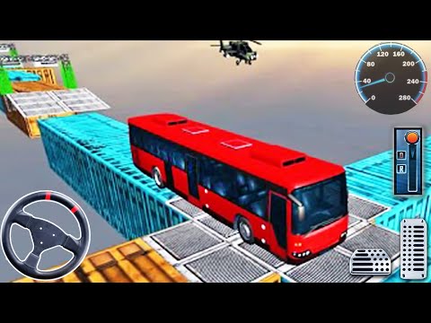 Impossible Bus Sky Driving Coach Uphill - Mega Ramp Stunt Driver Simulator - Android GamePlay