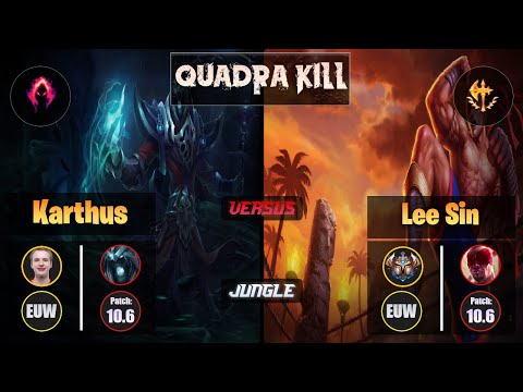 Jankos KARTHUS (Jungle) [Dark Harvest] VS LEE SIN - Challenger EUW Patch 10.6 Quadra Kill