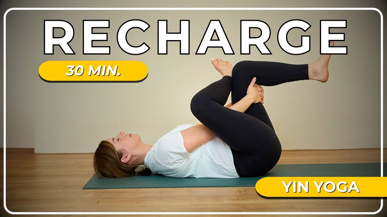 30 Min Reclined Yin Yoga for Stress Relief — Yin Yoga class, 32 minutes