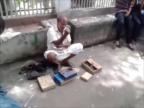 SNAKE CHARMER (SHAPOORE) TAKING MONEY IN DHAKA BANGLADESH
