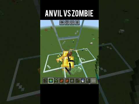 Minecraft 1 anvil vs 10000 zombie #shorts#herobrine