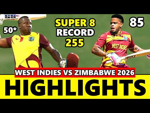 West Indies Vs Zimbabwe Icc T20 World Cup Match Highlights 2026 | Wi Vs Zim Highlights 2026