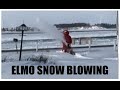 Elmo Snow Blowing