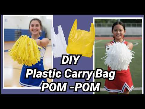 Easy way to make POM POM using plastic bag | Cheerleading POM POM making | plastic bag reuse | Ep169