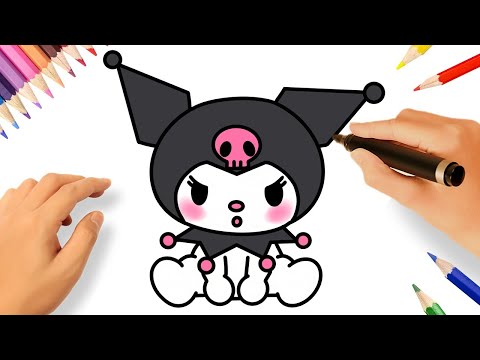 CÓMO DIBUJAR A KUROMI FÁCIL 🖤🎀