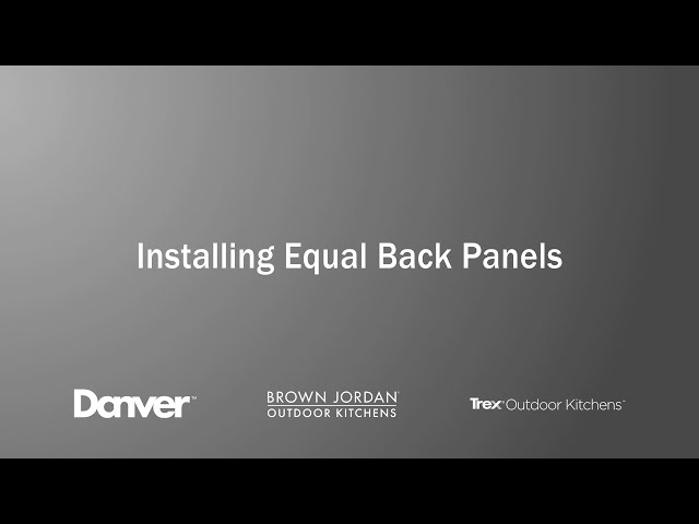 Installation - Equal Back Panels