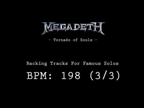 Megadeth - Tornado of Souls Solo Backing Track | 198 BPM (3/3)