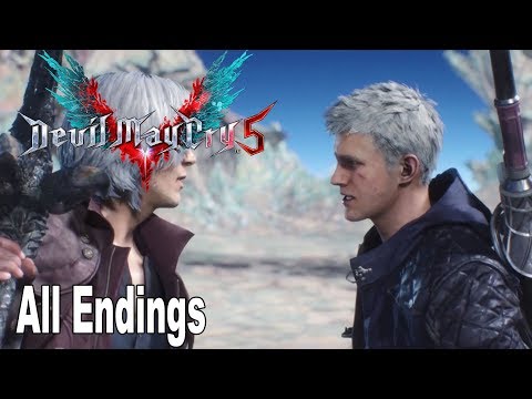 Devil May Cry 5 - All Endings and Credits (Normal Ending + Prologue Secret Ending) [HD 1080P]