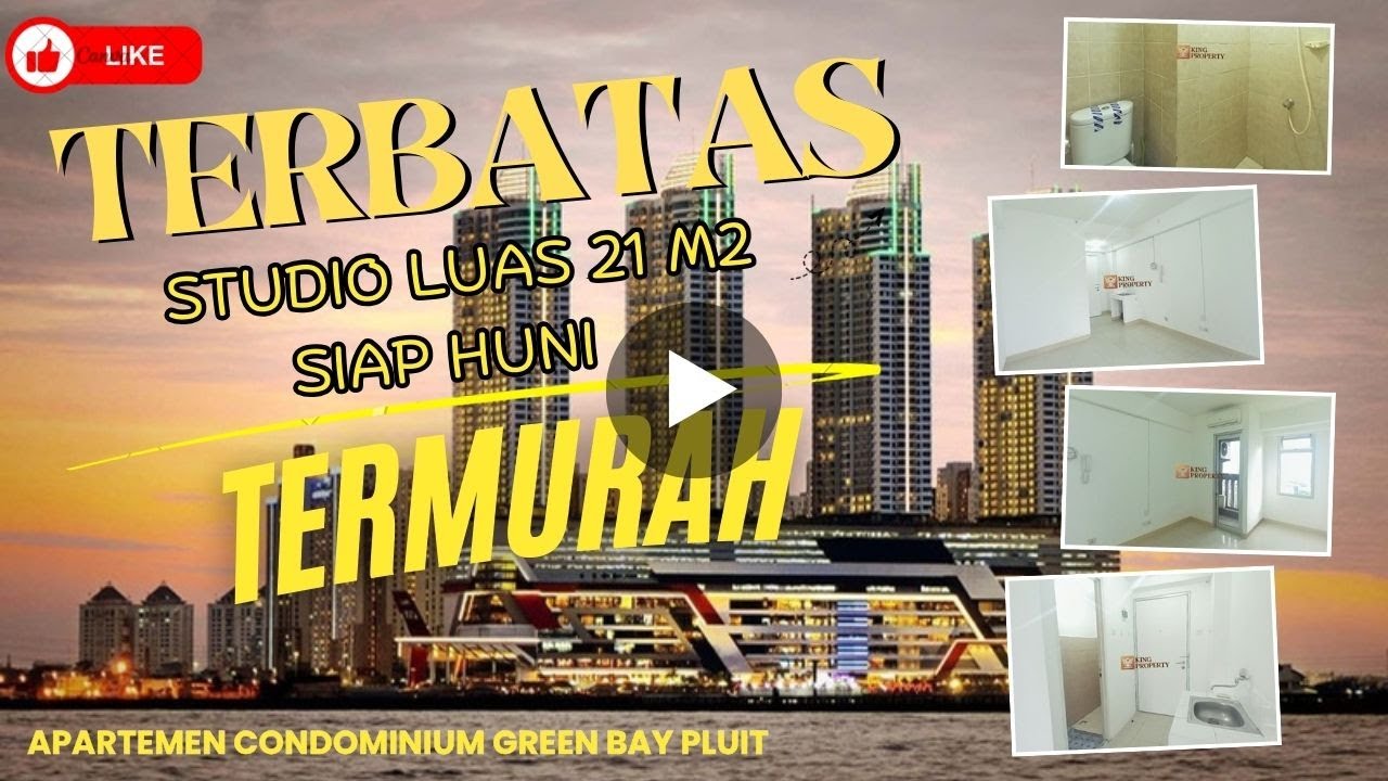 Green Bay Pluit Apartment Studio 21M² - Strategic Tower, Near Baywalk Mall & City Toll Road, 24-Hour Security Facilities, Swimming Pool, Gym, Multipurpose Room, Basketball Court, Receptionist and Lobby