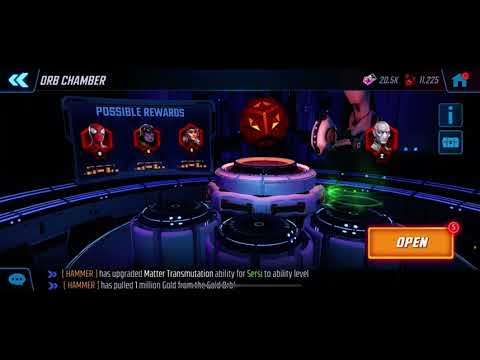 Opening 29 red star orbs for 15% scarlet spider. And a 1 star for ultron. Marvels strike force