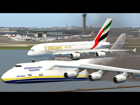 Antonov An-700 Carry Airbus A380 Runway Overrun Emergency Landing | X-Plane11