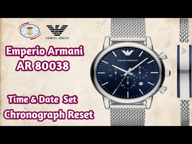 Vídeo relacionado con Emporio Armani Watch For Men, Quartz 3 Sub dial Chronograph Movement and 43mm Case Size with Stainless Steel Strap