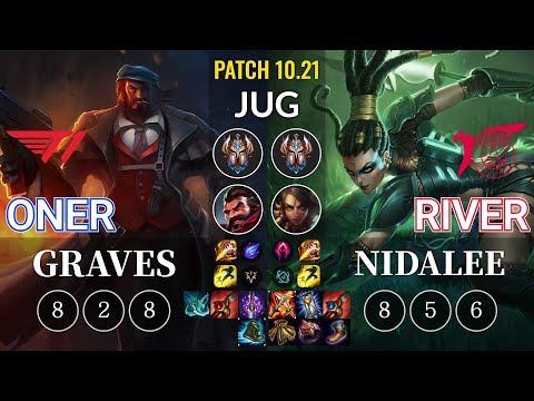 T1 Oner Graves vs TLN River Nidalee Jungle - KR Patch 10.21