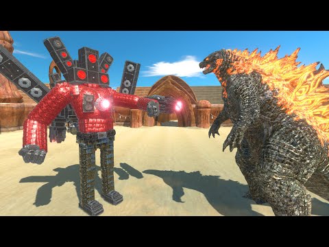 Skibiti Titan Speakerman VS Godzilla 2021 At Arena - Animal Revolt Battle Simulator