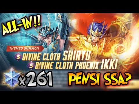 ALL-IN & PENSI!! Saint Seiya Awakening: 261 Advanced Gem Theme God Cloth Shiryu & Ikki (INDONESIA)