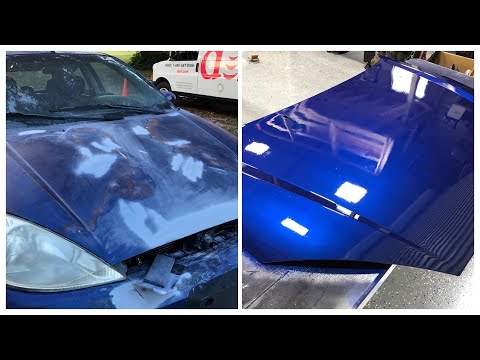 DIY Rattle Can Paint Job With 2K Clear! Ford Focus SVT Blue Pearl Metallic