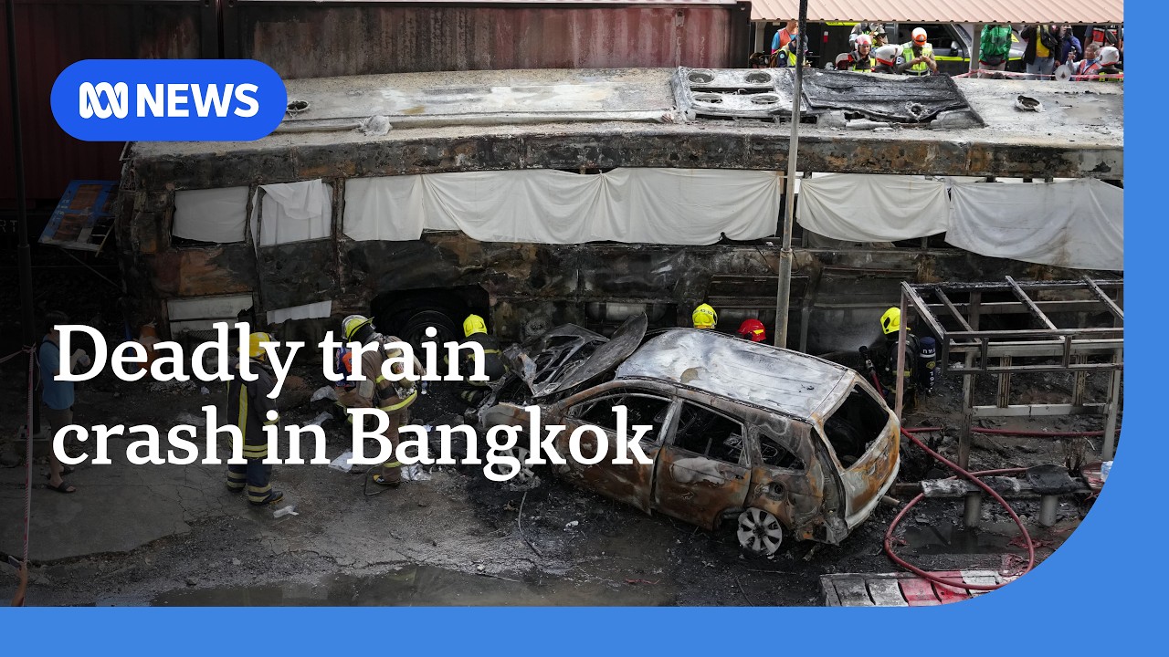 Eight dead after train slams into bus in Bangkok | ABC NEWS
