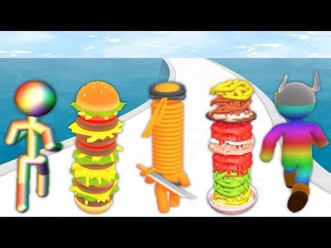 Tall Man Run, Burger Rush, Long Neck Run, Noodle Run, Giant Rush, Size Up - Playing 777 Tiktok Games