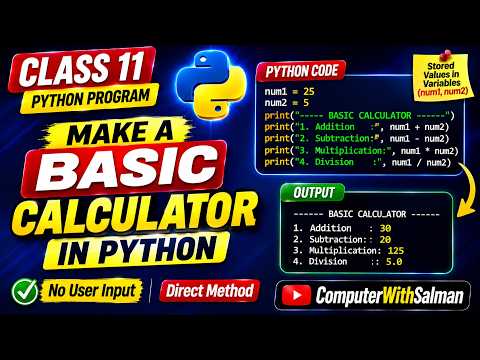 Class 11 Python Program Make A Basic Calculator In Python