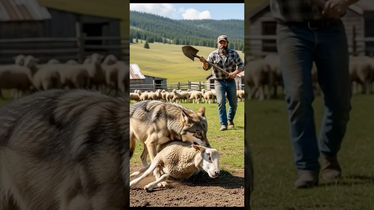 Man Saves Sheep from Sneaky Wolf!