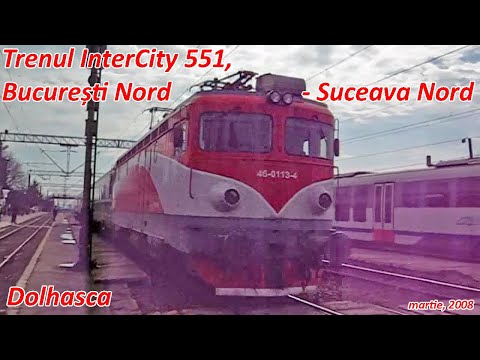 Intercity 551, București Nord - Suceava Nord, trece cu 100 km/h prin Dolhasca [martie, 2008]
