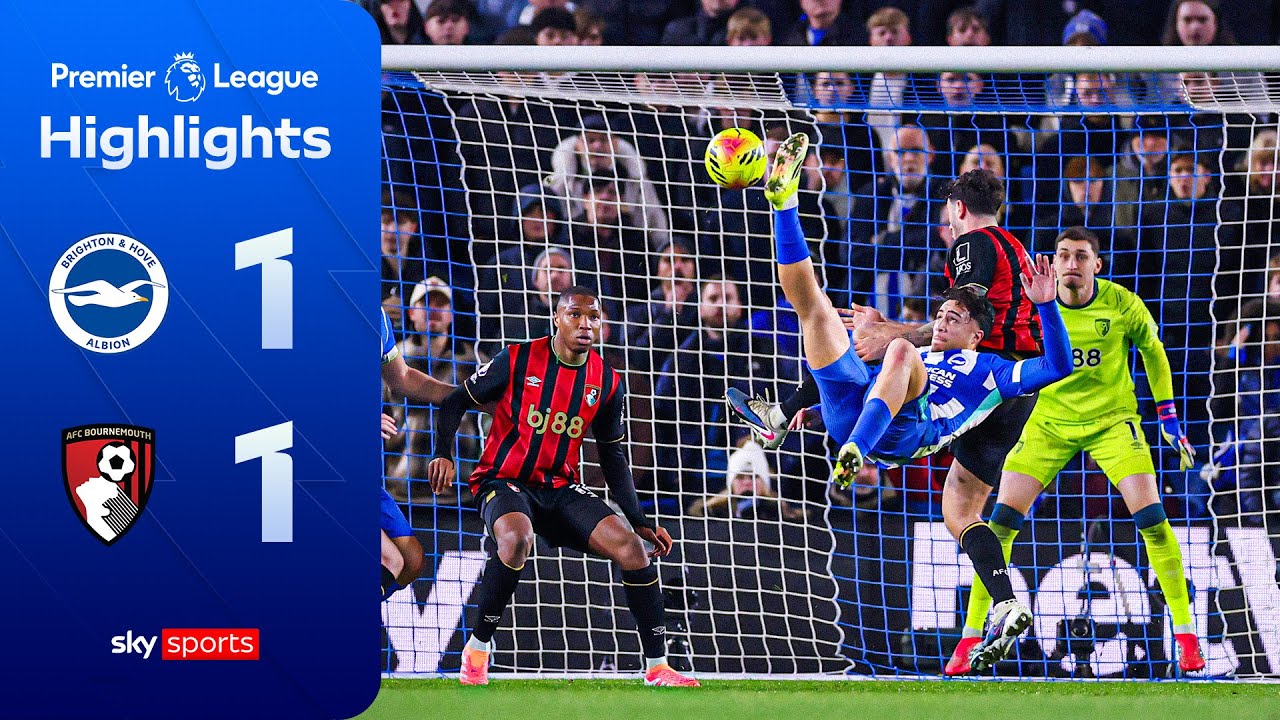 Kostoulas scores jaw-dropping bicycle kick! 🤯 | Brighton 1-1 Bournemouth | Premier League Highlights